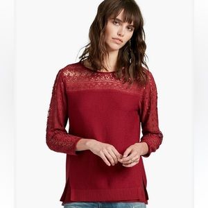 Lucky Brand / Lace Yoke Sweater Size Medium **